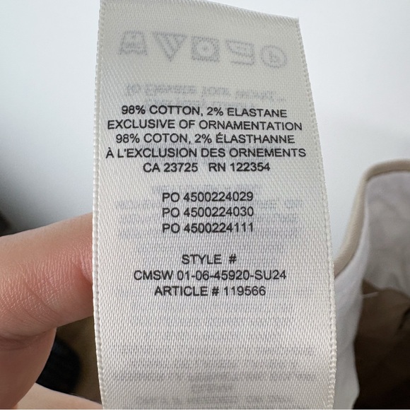 Aritzia Babaton Pursuit Pant High Rise Twill Flat Front Humus Beige Cotton 10 - Picture 6 of 7